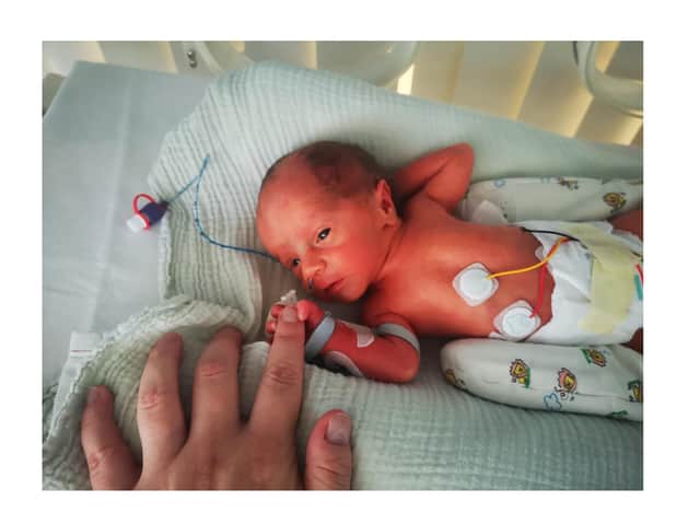 Frankie Harrison's baby boy was born at 31 weeks in Kettering General Hospital in October 2019 weighing just 3lbs 1oz.