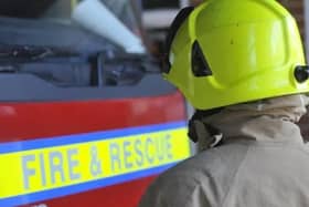 The town’s firefighters tackled the fire at the home in Alder Close just before 10am today.