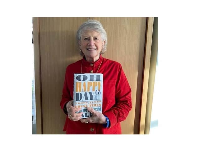 Well-known publisher, writer and critic Dame Carmen Callil with her book, 'Oh Happy Day - Those Times and These Times'.