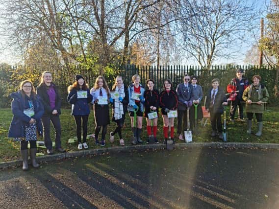 The Year 9 students at Welland Park Academy’s eco-team planted 16 trees donated by the Woodland Trust.