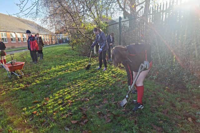 The Year 9 students at Welland Park Academy’s eco-team planted 16 trees donated by the Woodland Trust.