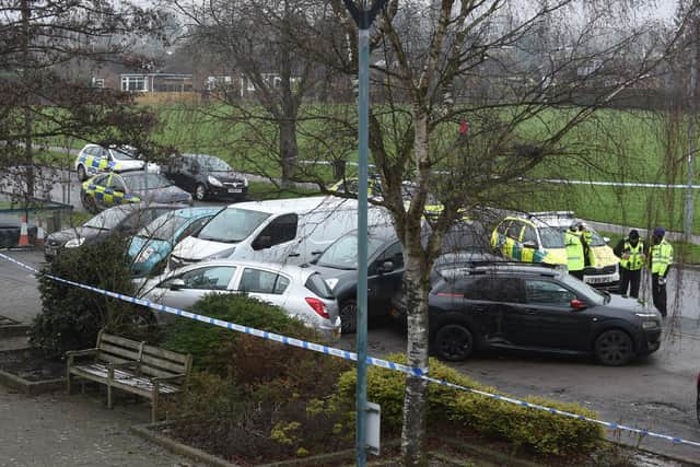 Scene of the police incident on Western Avenue in Market Harborough.
PICTURE: ANDREW CARPENTER
