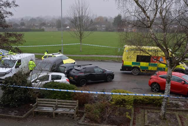 Scene of the police incident on Western Avenue in Market Harborough.
PICTURE: ANDREW CARPENTER