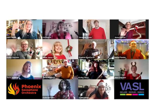 A virtual Christmas charity single by Harborough’s Phoenix Saxophone Orchestra has raised over £800 for a crucial local charity.