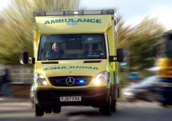 An injured driver was rushed to hospital after a tipper lorry and a road sweeper collided on a country road in the Harborough district.