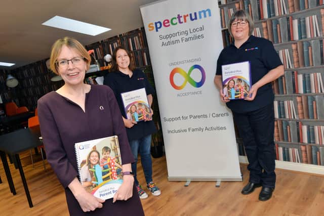 Left to right: Caroline Stevens of National Autistic Society, Vicky Davies and Alison Lehman of Spectrum PHOTO: Andrew Carpenter