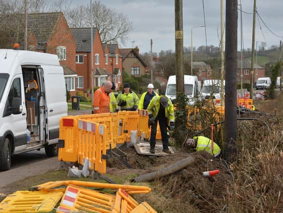 Teams of Openreach engineers worked over the weekend in North Kilworth to restore power after a crucial cable was cut - leaving over 400 homes and businesses cut off.