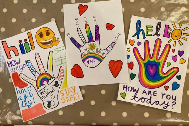 People are being asked to get a bit of paper, draw around your hand and then fill it in with some nice bright colours or inspirational words.