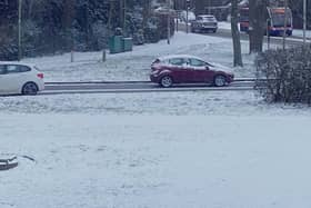 Drivers are being urged by police chiefs to take extra care and go out only if absolutely necessary in Harborough this morning amid snowfall and freezing temperatures.