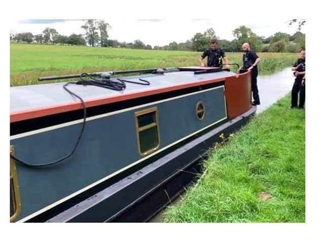 A thief who stole a canal boat near Harborough sparking the slowest local police chase ever has been handed a suspended jail sentence.