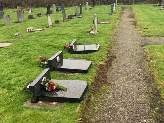 A number of headstones were laid down at Frolesworth Road cemetery.