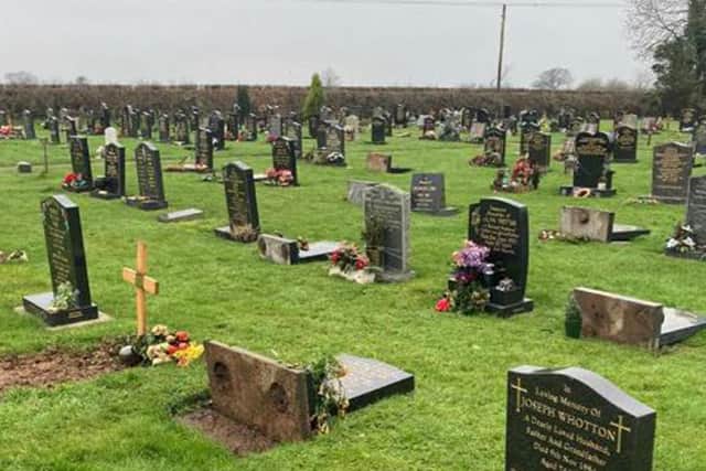 A number of headstones were laid down at Frolesworth Road cemetery.