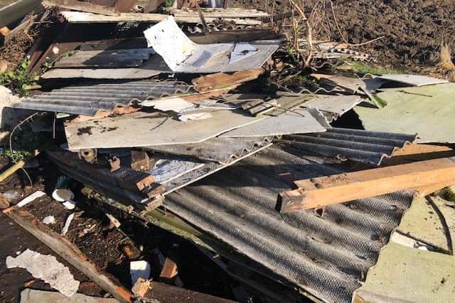 Fly-tippers have dumped a load of rubbish – feared to include the asbestos – in beautiful rolling farmland near Market Harborough.