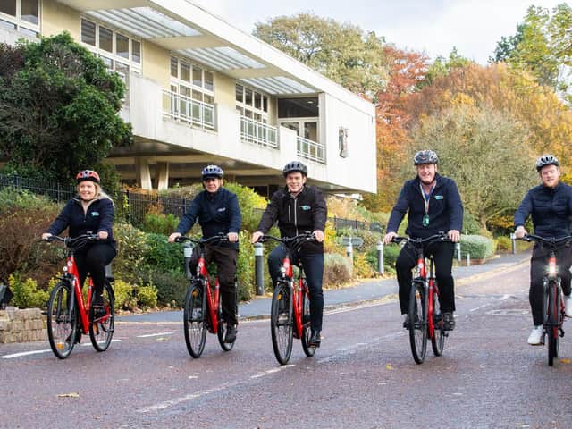 Members of the LCC Safe and Sustainable Travel team riding bikes (pictured 2019).