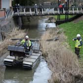 Cleaning the River Welland has started again after flooding stopped work earlier this month.
PICTURE: ANDREW CARPENTER