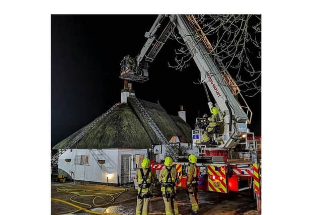 Crews from Lutterworth and Kibworth as well as throughout the area dashed to deal with the fire at the traditional cottage on Main Street, Peatling Parva, on Saturday evening.