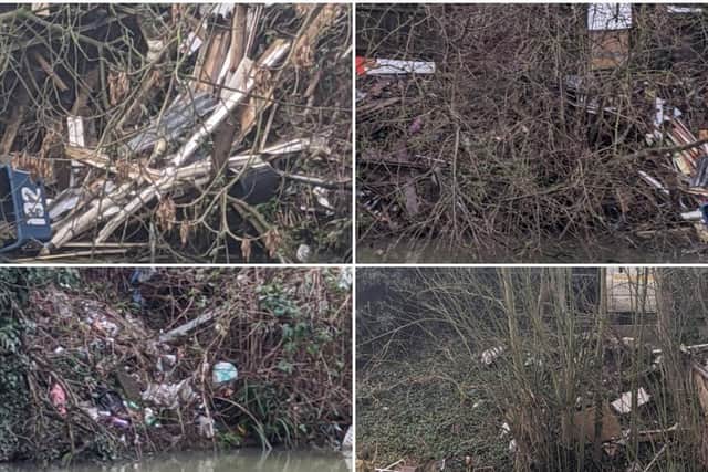 Images of the fly-tipping on the Grand Union Canal in Market Harborough.