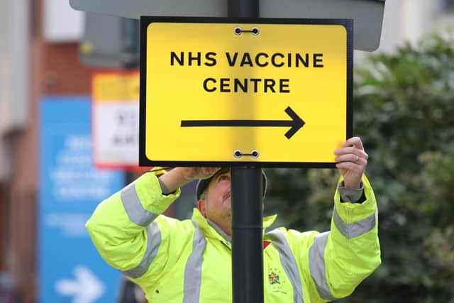 More than half of people in Harborough have received their first dose of a Covid-19 vaccine, figures reveal.