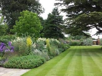 Herbaceous borders at Nevill Holt Hall