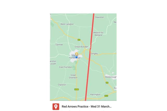 The route of the Red Arrows