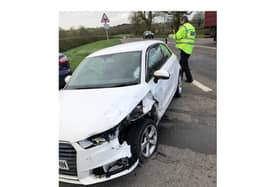 The crash happened at about 8.10am on the A426 Lutterworth Road near the village of Dunton Bassett as overnight temperatures plunged below zero.