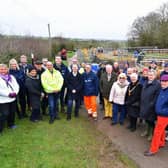 Special guests enjoy a behind the scenes tour of lock gate replacement works at Foxton Locks