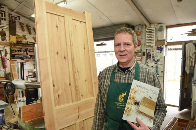 Richard with the door he made and was featured in an american magazine Mortise & Tenon.
PICTURE: ANDREW CARPENTER