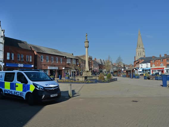 Police have been out and about in Market Harborough town centre. Photo by Andrew Carpenter.