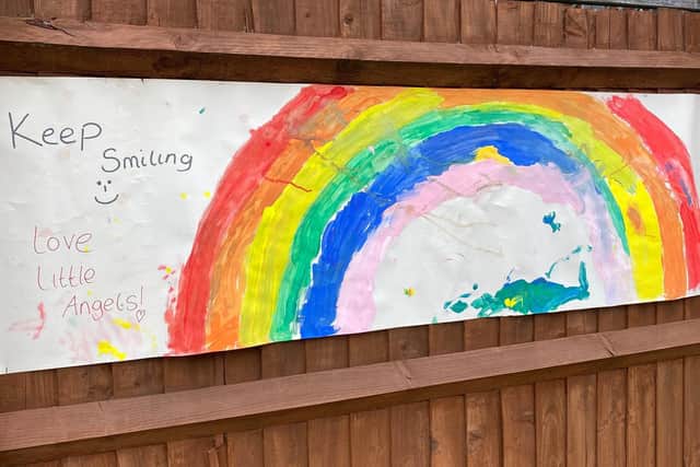 A rainbow drawing at Little Angels Day Nursery