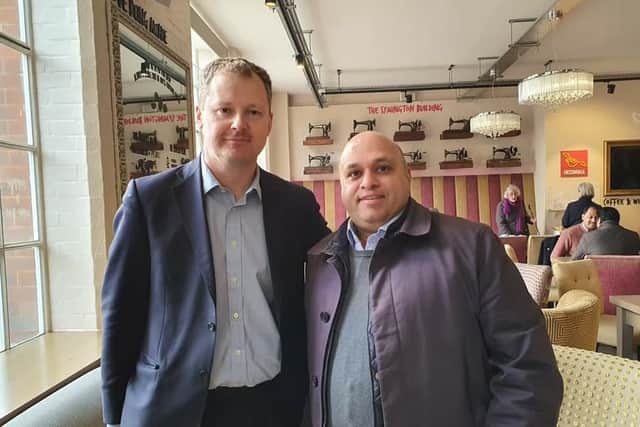 Raj Aggarwal with Harborough MP Neil O'Brien.