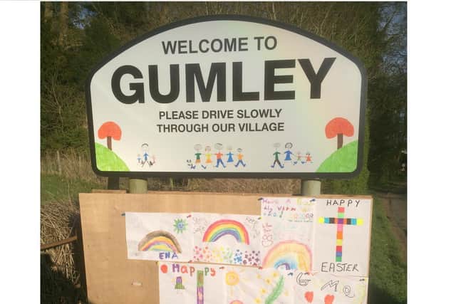 Gumley's village sign. Photo by John March.