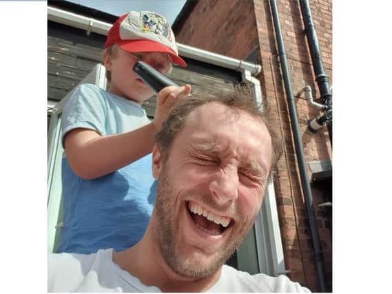 Nick Bradley encouraged his four-year-old son to cut his hair to get his new fundraising brainchild up and running.