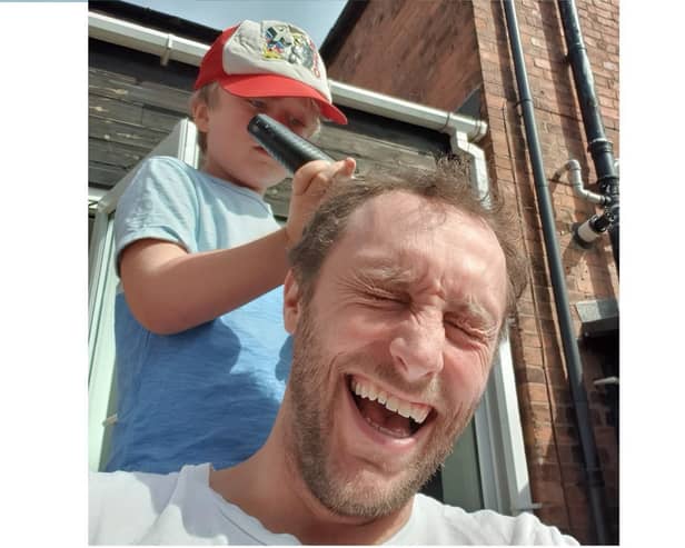 Nick Bradley encouraged his four-year-old son to cut his hair to get his new fundraising brainchild up and running.