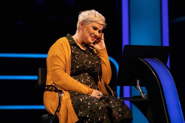 Alyx Weston on Who Wants to be a Millionaire.
Picture courtesy of ITV.