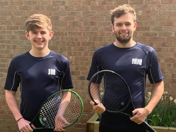 Brothers and club members James and Matt McTighe at Market Harborough Lawn Tennis Club.