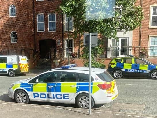 An investigation has been launched after Harborough police officers were called to a flat in the Welland Quarter in St Marys Road, Market Harborough, at 6.31pm on Saturday May 23.