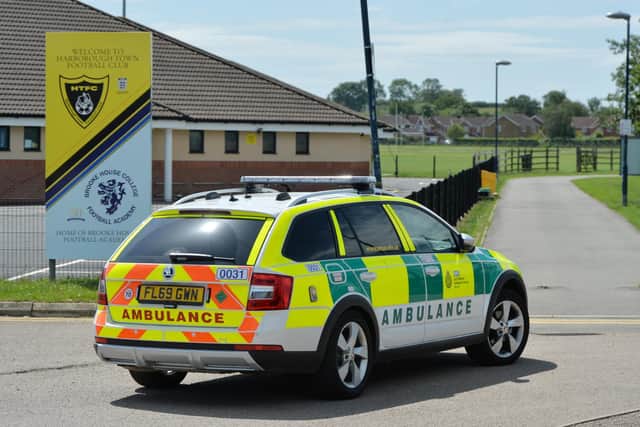Paramedic near Harborough Town Football Club.
PICTURE: ANDREW CARPENTER