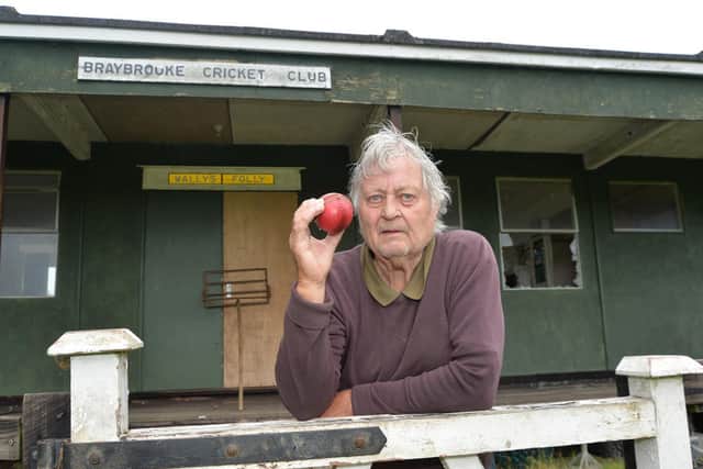 Wally Panter at Braybrooke Cricket Club where vandals have vandalised.
PICTURE: ANDREW CARPENTER