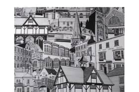 Matt Watson's drawings of Market Harborough’s most iconic landmarks.
