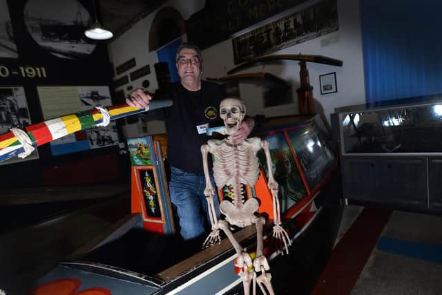 Chris Parker at Foxton museum with Mike during the Halloween trail.
PICTURE: ANDREW CARPENTER