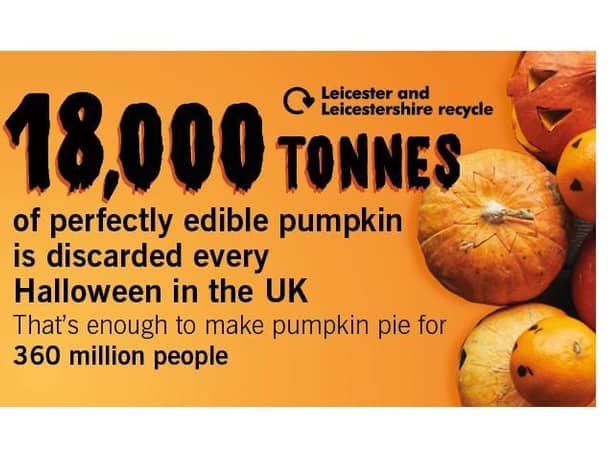 Up to 15 million pumpkins are binned in the UK every Halloween.