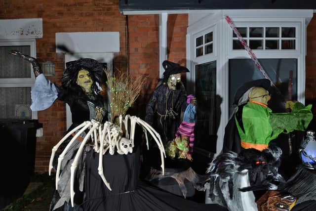 Left, Gemma Fortnum during the Halloween house event on Highfield Street.
PICTURE: ANDREW CARPENTER