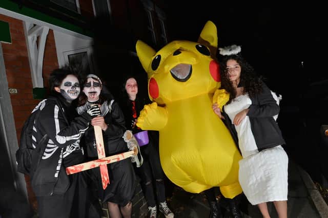 Trick or Treaters during the Halloween house event on Highfield Street.
PICTURE: ANDREW CARPENTER