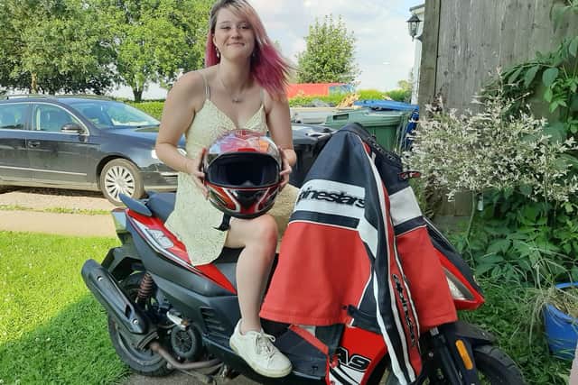 Thieves stole Summer's scooter and set fire to it.