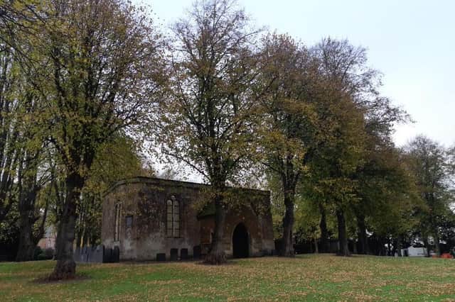 Harborough District Council teams are working on the trees at the historic St Mary in Arden Church on Great Bowden Road.