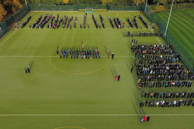 Students during their Remembrance event at Welland Park Academy
