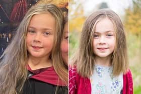Lottie before and after the haircut (photo on the right is by Paul Mawson Photography).