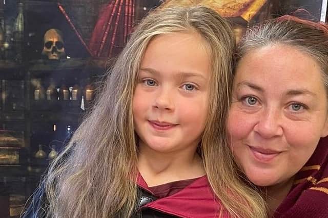 Before the haircut: Lottie with her mum Shelley