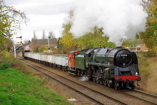 The striking pre-war steam express Duchess of Sutherland – built in 1938 – is scheduled to head north non-stop through the town’s station at 9.10am.