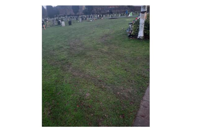 An outraged woman has blasted the “disgusting and disgraceful” state of a major cemetery in Market Harborough.